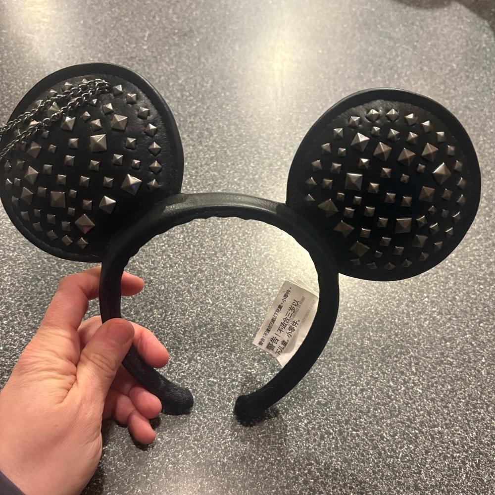 Studded Disney Mickey Ears with chains